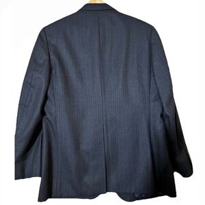 VTG Eagle Clothes University Mens Shop Blue Pinstripe Wool 3 Piece Suit Size 44R